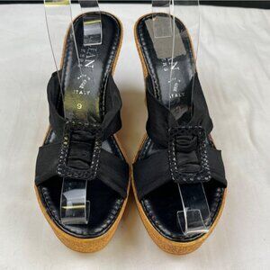 Italian Shoesmakers Women's Black Shoes/Wedge Sandals Sz 9 SKU 4430